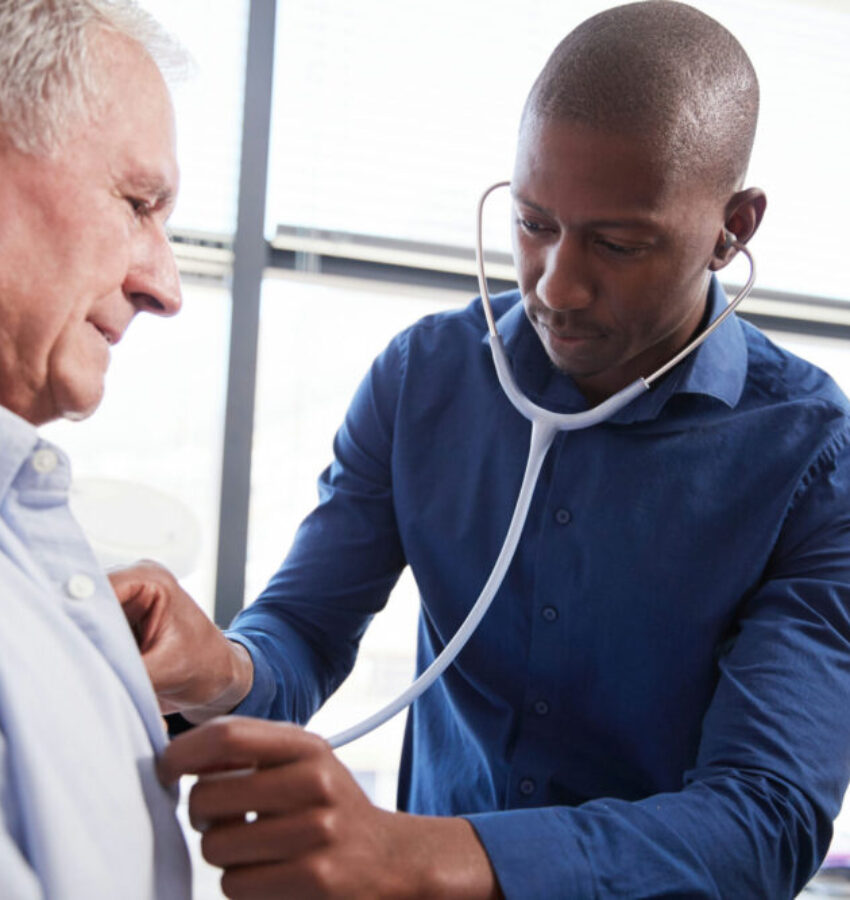 Doctor in Los Angeles, California, assisting with a prescription for addiction treatment Doctor in Los Angeles, California, assisting with a prescription for addiction treatment