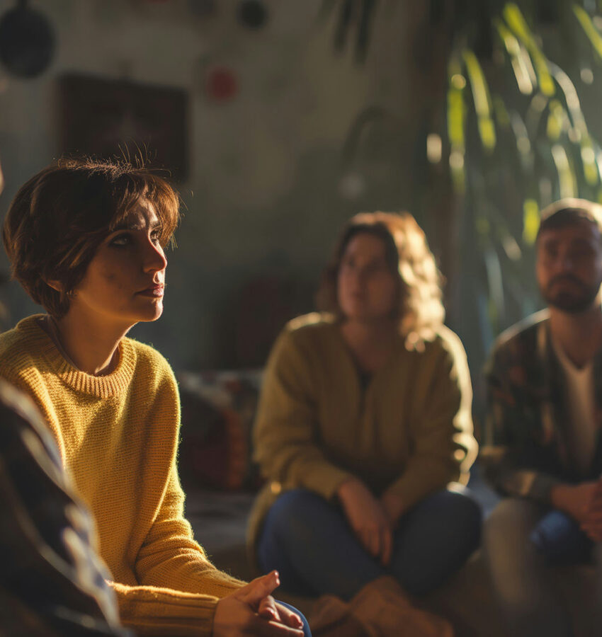 A group participating in mental health and addiction counseling in Los Angeles, CA