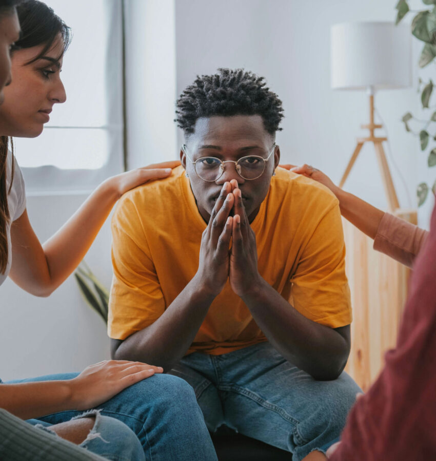 A group therapy session for depression and addiction treatment in Los Angeles, CA